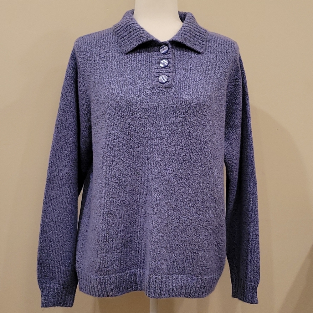 Karen Scott purple marled sweater-Size Large